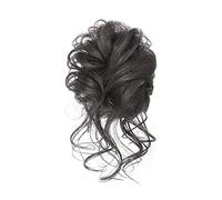 Chignon finto Chignon Coda di cavallo Capelli umani brasiliani Ricci ondulati Estensioni dello chignon disordinato Pezzi capelli for le donne Pezzo Donne(Brown black)
