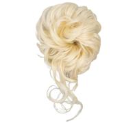 Chignon Finto Cravatta for capelli ricci disordinati sintetici da 2 pezzi con fascia elastica for chignon da donna in fibra resistente al calore in oro nero(T1B/30)
