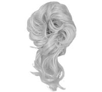 Chignon Finto Cravatta for capelli ricci disordinati sintetici da 2 pezzi con fascia elastica for chignon da donna in fibra resistente al calore in oro nero(T1B/Burgundy)