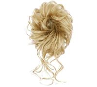 Chignon Finto Cravatta for capelli ricci disordinati sintetici da 2 pezzi con fascia elastica for chignon da donna in fibra resistente al calore in oro nero(P1B/30)