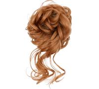 Chignon Finto Cravatta for capelli ricci disordinati sintetici da 2 pezzi con fascia elastica for chignon da donna in fibra resistente al calore in oro nero(T1B/350)