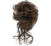 Chignon Finto Cravatta for capelli ricci disordinati sintetici da 2 pezzi con fascia elastica for chignon da donna in fibra resistente al calore in oro nero(T1B/Red)