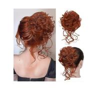 Chignon Finto per Capelli Chignon spettinato, extension for chignon ricci con code dritte, scrunchies sintetici for capelli, pezzi for capelli con coda di cavallo for donne Hair Accessories(Red-brown)