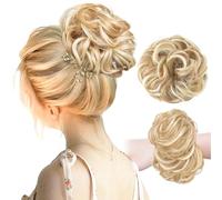 Chignon Finto per Capelli, Crocchia con Capelli Sintetici Voluminosi, Accessorio per Code di Cavallo e Chignon Casual, Prolungamento Capelli con Fascia Elastica, 35g (Biondo Sporco)