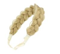 Chignon Finto per Capelli Fascia for capelli elastica intrecciata spessa da 16 pollici, trecce sintetiche for ragazze e donne Hair Accessories(Light blonde)