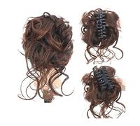 Chignon for capelli ricci disordinati, 1 pezzo di chignon sintetico riccio e ondulato, con artiglio, for chignon for donne e ragazze, chignon /904 (Color : Light Brown)