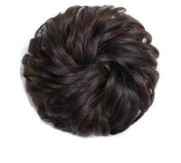 Chignon for capelli ricci spettinati sintetici in fibra ad alta temperatura, avvolgente invisibile for capelli, coda di cavallo riccia, chignon elastico for capelli(Black Brown)