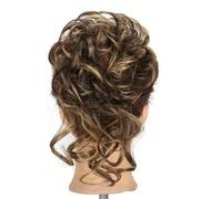 Chignon for capelli sintetici, chignon biondo spettinato, elastico for capelli ricci, finti pezzi for donna, nero marrone(B)