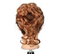 Chignon for capelli sintetici, chignon biondo spettinato, elastico for capelli ricci, finti pezzi for donna, nero marrone(N)