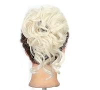 Chignon for capelli sintetici, chignon biondo spettinato, elastico for capelli ricci, finti pezzi for donna, nero marrone(O)