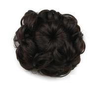 Chignon for capelli sintetici ricci a forma di fiore for spose, donne, elastico, chignon nero/biondo/marrone(S)