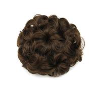 Chignon for capelli sintetici ricci a forma di fiore for spose, donne, elastico, chignon nero/biondo/marrone(B)