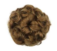 Chignon for capelli sintetici ricci a forma di fiore for spose, donne, elastico, chignon nero/biondo/marrone(G)