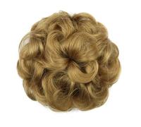 Chignon for capelli sintetici ricci a forma di fiore for spose, donne, elastico, chignon nero/biondo/marrone(F)