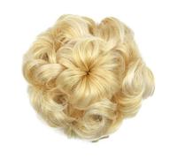 Chignon for capelli sintetici ricci a forma di fiore for spose, donne, elastico, chignon nero/biondo/marrone(E)