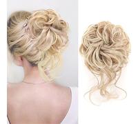Chignon for capelli sintetici spettinati, estensioni for capelli corti e ricci, elastico, biondo, pezzo for capelli da donna(L)