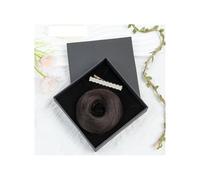Chignon for capelli umani, chignon spettinato, pezzi for capelli, chignon a ciambella con elastico in gomma, coda di cavallo, pezzo for capelli scrunchy for donne Look Elegante Chic(Natural Black)