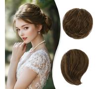 Chignon lungo sottile dritto arruffato Updo Chignon veri umani eleganti pezzi di estensione per chignon lungo da donna 25 g (biondo dorato intenso)