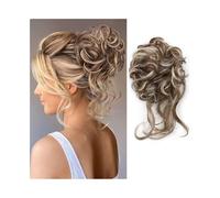 Chignon morbido e spettinato, sintetico, ondulato, riccio, elastico, con estensione for coda di cavallo finta(12H613)