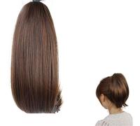 Chignon Parrucca a coda di cavallo corta da 10 pollici con clip ad artiglio Parrucca a coda di cavallo Chignon Coda di cavallo sintetica da donna Fermagli for capelli Pezzo di chignon(4/27HL)