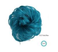 Chignon, Parrucca con coda di cavallo spettinata - Parrucca voluminosa e riccia con chignon elastico Parrucche(Dark blue)