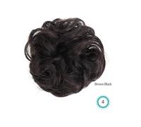 Chignon, Parrucca con coda di cavallo spettinata - Parrucca voluminosa e riccia con chignon elastico Parrucche(Brown black)