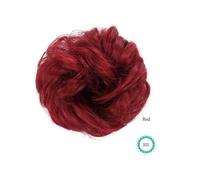 Chignon, Parrucca con coda di cavallo spettinata - Parrucca voluminosa e riccia con chignon elastico Parrucche(Red)