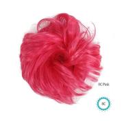 Chignon, Parrucca con coda di cavallo spettinata - Parrucca voluminosa e riccia con chignon elastico Parrucche(Pink)