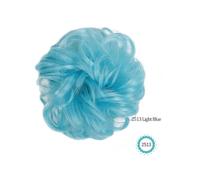 Chignon, Parrucca con coda di cavallo spettinata - Parrucca voluminosa e riccia con chignon elastico Parrucche(Light blue)
