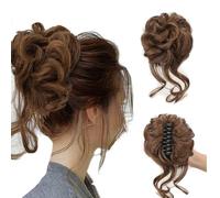 Chignon, Parrucca con testa a sfera da donna, moda, grande impugnatura, barba lunga, capelli ricci e spettinati, anello, chignon da donna, borsa for capelli ricci Donna(Medium brown)