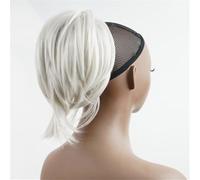 Chignon, Parrucca corta liscia europea alla moda con clip for coda di cavallo facile da modellare Extension per capelli(White)