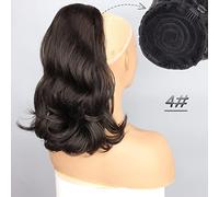 Chignon Parrucca da donna sintetica lunga ondulata a coda di cavallo da 18 pollici con pettine for capelli con coulisse estensioni dei capelli a coda di cavallo nero naturale Panino(4)