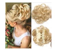 Chignon, Parrucca sintetica con chignon spettinato - Extension for capelli con riccioli voluminosi e ciambella for capelli for uno stile quotidiano per donna(Brown yellow)