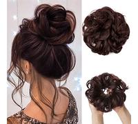 Chignon per Capelli 1 confezione di estensioni for capelli in ciambella sintetica. Parrucca riccia disordinata Chignon per Capelli (Size : 1 PC, Color : Dark Auburn)