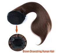 Chignon per Capelli 12-26 pollici lunga coda di cavallo estesa marrone scuro capelli lisci coda di cavallo brasiliana vera fascia for capelli con coulisse fetta di capelli parrucca Chignon per Capelli