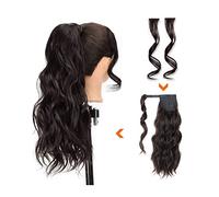 Chignon per Capelli 20 "Cavo di prolunga ondulato lungo coda di cavallo con frangia Clip sintetica for capelli coda di cavallo riccia for l'uso quotidiano delle donne Chignon per Capelli (Color : C)