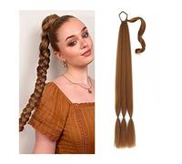 Chignon per Capelli 26/34 pollici lunga coda di cavallo intrecciata allungamento coda di cavallo sintetica fascia imbracatura parrucca pezzo panino for donna uso quotidiano Pezzo di Capelli Disordinat