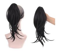 Chignon per Capelli Capelli di media lunghezza da donna da 12 pollici, coda di cavallo, piccola treccia, estensione della coda di cavallo con clip ad artiglio, parrucca lunga e dritta, chignon Chignon