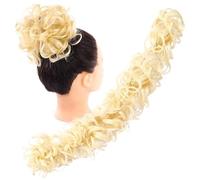 Chignon per Capelli Chignon disordinato pezzo di capelli soffice coda cavallo fai da te avvolgere intorno al panino cerchio ondulato ciambella for le signore estensioni dei