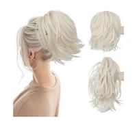 Chignon per capelli, Coda di cavallo da donna Morsetto corto Capelli ricci Coda di cavallo Anello for capelli regolabile Parrucca soffice Chignon per capelli Pezzo per capelli(White)