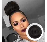 Chignon per capelli, crocchia a forma di ciambella, fermaglio per capelli, raccolto, coda di cavallo, finto, capelli sintetici, rotoli dolci (glassa classica (grande), 2 marrone scuro)