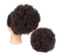 Chignon Per Capelli da Donna Parrucca sintetica a sbuffo con coulisse con coulisse Coda di cavallo sintetica corta ricci afro parrucca allungata for ragazze nere Pezzo di Capelli Per Chignon Disordina