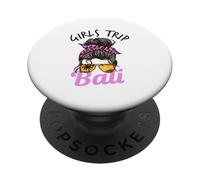 Chignon per capelli disordinato da ragazza con scritta "Trip Bali" PopSockets PopGrip Adesivo