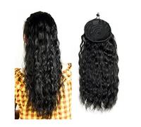 Chignon per Capelli Estensioni coda di cavallo ondulata lunga Capelli veri brasiliani con pettine for capelli con coulisse Panino for capelli ricci Panino for capelli neri ondulati naturali Chignon pe