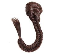 Chignon per Capelli Estensioni dei capelli a coda di cavallo a treccia a lisca di pesce da 20 pollici Panino sintetico con pettine for capelli con coulisse Coda di cavallo intrecciata a coda di cavall