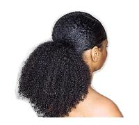 Chignon per Capelli Estensioni dei capelli a coda di cavallo ricci africani da 8-24 pollici Fermagli for capelli con coulisse Fette di capelli Coda di cavallo Estensioni dei capelli veri Chignon per C