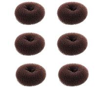 Chignon per capelli extra piccolo per bambini 6 pezzi a forma di calzino a ciambella per ragazze Mini modellatore per ciambella per capelli corti e sottili marrone scuro 2, 4 pollici