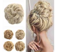 Chignon per capelli ricci e mossi, accessori per donne e ragazze, capelli sintetici, chignon (biondo cenere chiaro)