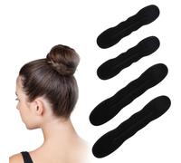 Chignon per Ciambella, 4 Chignon Facile per Capelli, Magic Chignon Maker, Ciambella Capelli Twist Chignon di Capelli Creatore, Strumenti per Chignon in Spugna per Capelli (2 Grandi 2 Piccoli) (Nero)