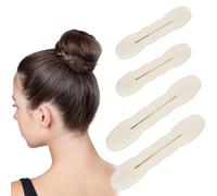 Chignon per Ciambella, 4 Chignon Facile per Capelli, Magic Chignon Maker, Ciambella Capelli Twist Chignon di Capelli Creatore, Strumenti per Chignon in Spugna per Capelli (2 Grandi 2 Piccoli) (Bianco)